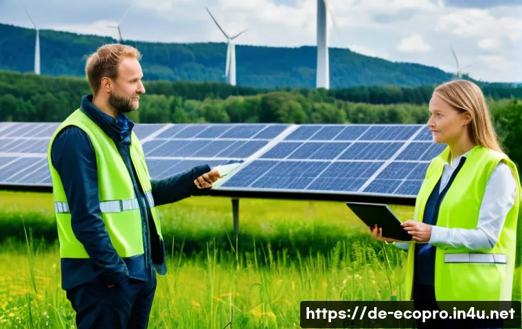 환경보전기술자 자격증 취득 이유 - **Prompt:** "A vibrant and futuristic image of German environmental protection. Focus on a team of t...